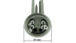 ТЭН (нагреватель) водонагревателя 2000W RF 64 ИТА (нержавейка, М4, фланец 64 мм) клеммы под винт