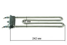 ТЭН (нагреватель) L=240 мм, 2000W, прямой с отверстием стиральной машины Bosch, Siemens